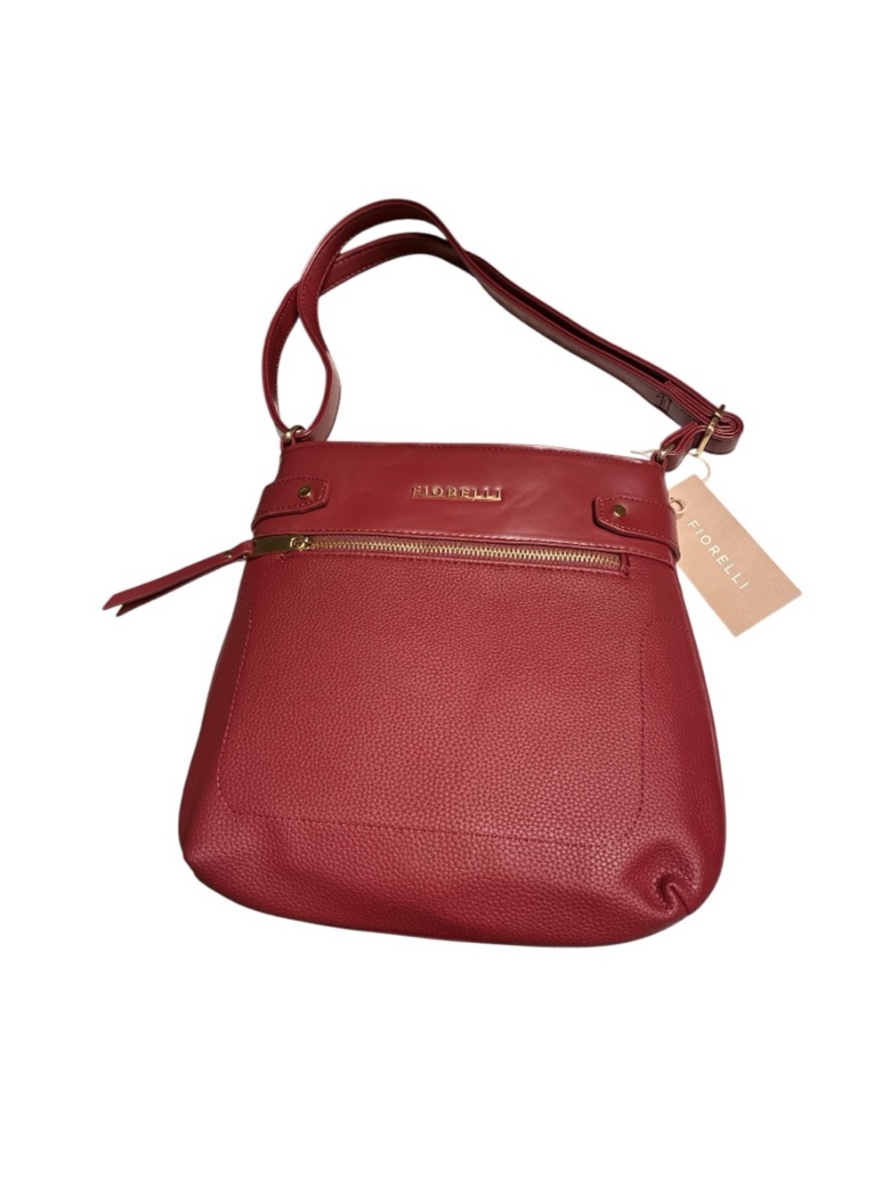 Fiorelli Lila Textured Red Crossbody Bag with Front Zip Pocket